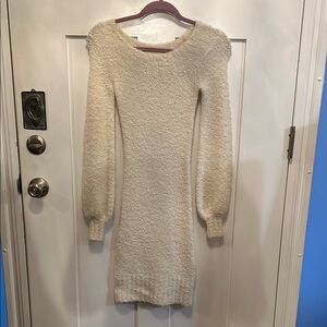 Bebe Cream Knit Sweater Dress